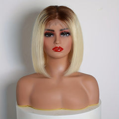 Brazilian 13x4 Lace Front Human Hair Wig Straight Bob Ombre Blonde