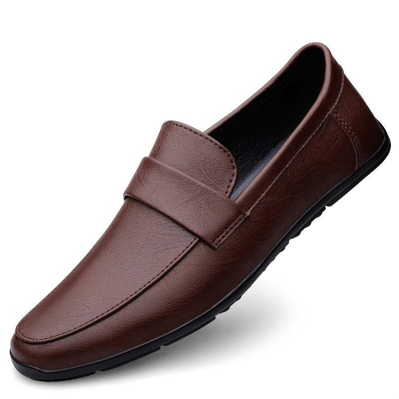 Men's Leather Loafer Shoes Comfortable Slip On Sneakers