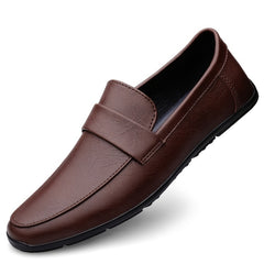 Men's Leather Loafer Shoes Comfortable Slip On Sneakers