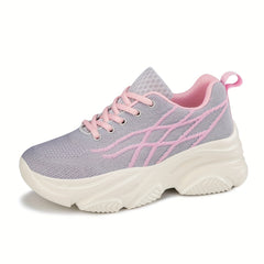 Women's Mesh Breathable Running Shoes Thick Bottom Sports Shoes