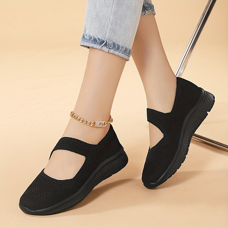Women's Breathable Mesh Sneakers Casual Ankle Strap Flat Shoes