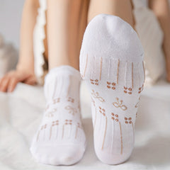 5 Pairs Bow Print Socks Sweet & Ruffle Short Socks