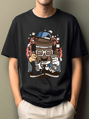 Cartoon Print Men's Summer Short Sleeve T-shirt