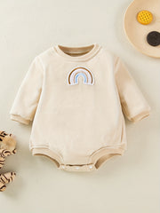 Newborn Infant Long Sleeves Rainbow Sweatshirt Romper