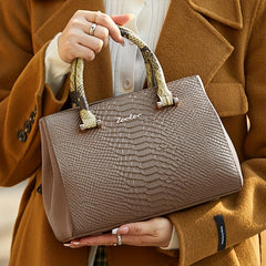 Jur Crocodile Texture Women'S Shoulder Bag with Zipper Closure