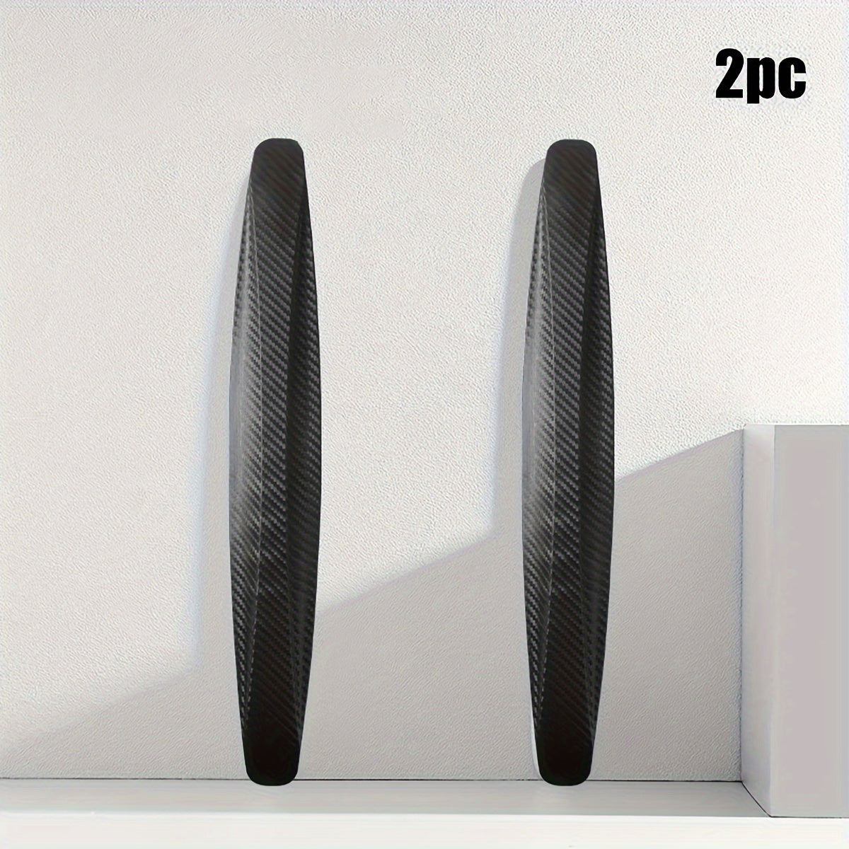 2pcs Car Anti-collision Strip Front Rear Bumper Carbon Fiber Soft Rubber