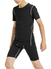 Boy's Sports Quick Dry T-shirt & Shorts Set for Running Basketball