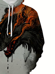 Men's Casual Wolf 3D Print Hoodie Sweatshirt