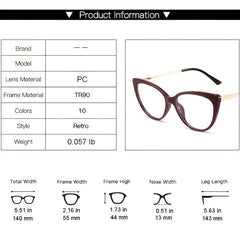 Tortoiseshell Block Frame Retro Clear Lens Light Blocking Glasses
