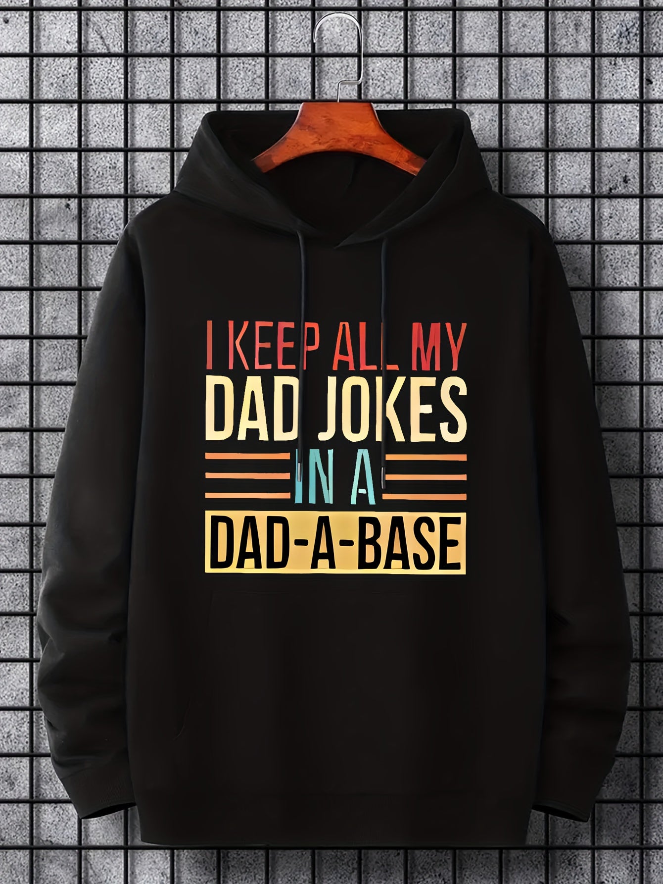 Dad Jokes Print Hoodie Men's Casual Sweatshirt