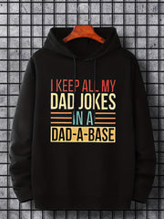 Dad Jokes Print Hoodie Men's Casual Sweatshirt