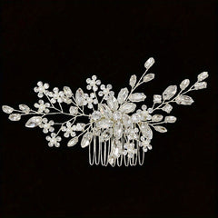 Crystal Faux Pearl Beads Hair Comb Head Jewelry Hair Accessories