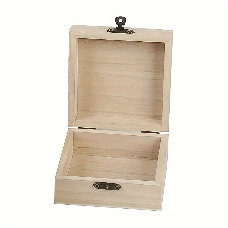 Vintage Wooden Jewelry Storage Box with Lock for Necklaces Earrings