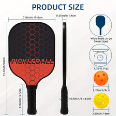 1pc Fiberglass Pickleball Racket Set with 2 Rackets, 4 Balls, and Bag