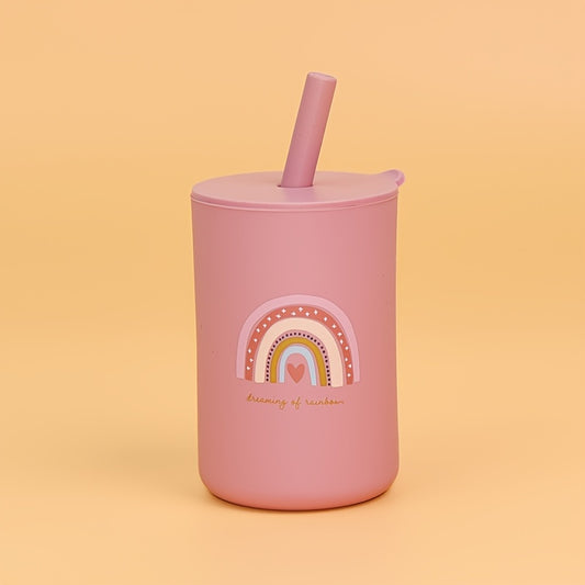 6oz Silicone Kids Cups with Straws and Lids for Training
