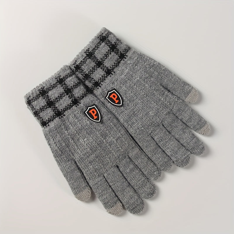 Men's Touch Screen Coldproof Sports Gloves Warm Knitted Driving Cycling