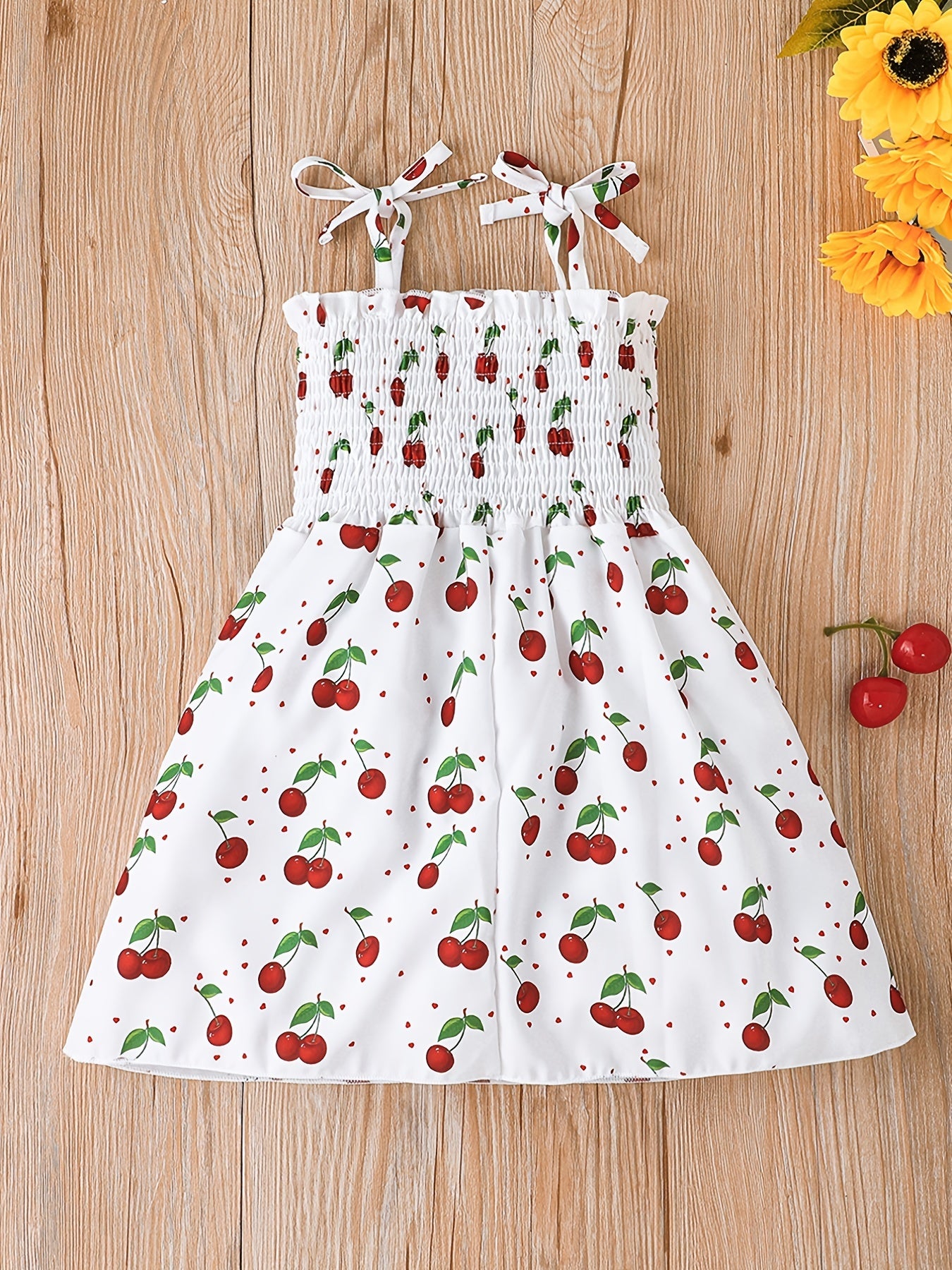 Girls Floral Print Strappy Sundress for Summer