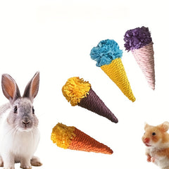 Ice Cream Straw Weaving Small Pet Toy for Bite Relief