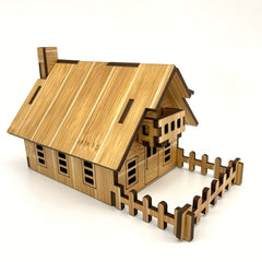 Wooden 3D Puzzle Building Models Western Hut DIY Laser Cut Assembly Model Kit