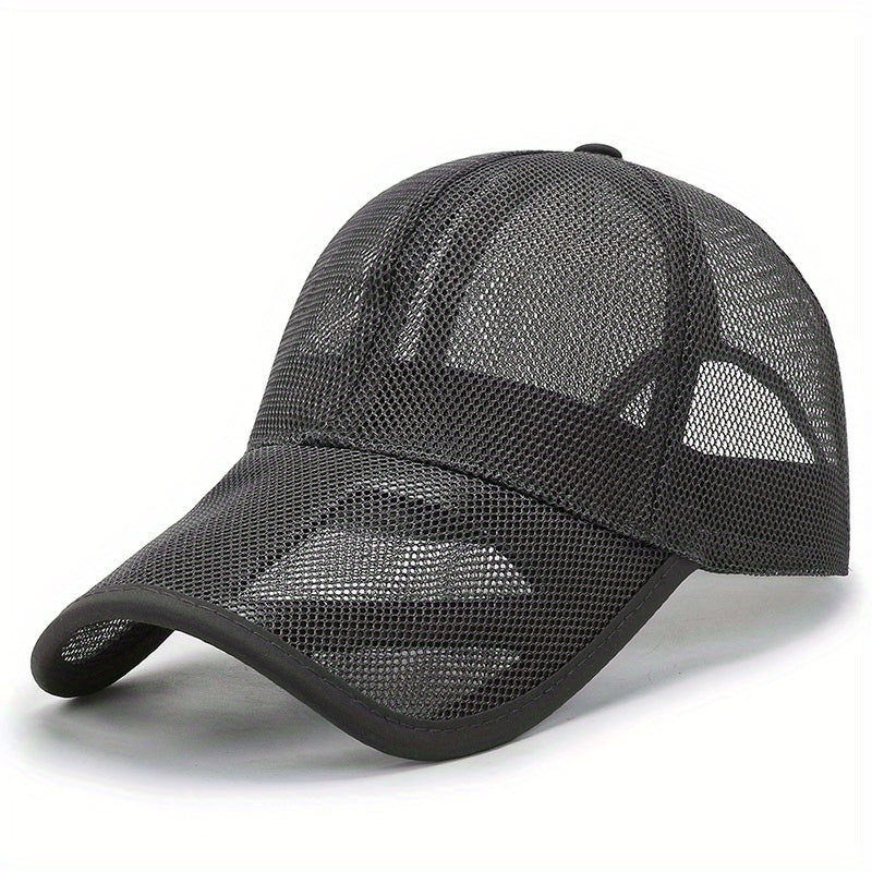 Hollow Out Brim Baseball Cap Summer Mesh Visor Cap for Hiking