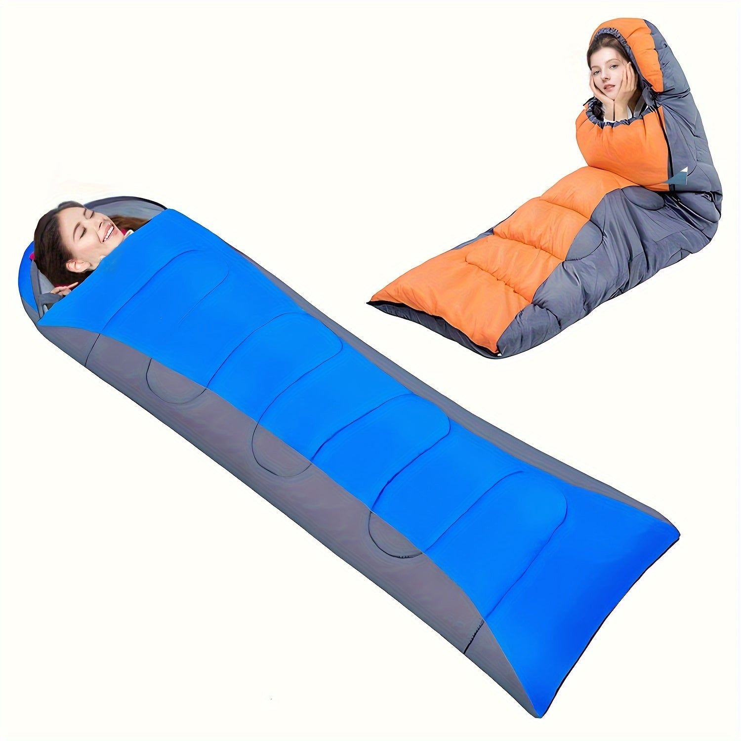 Portable Sleeping Bag for Camping and Fishing, Warm Zero Distance Splicable