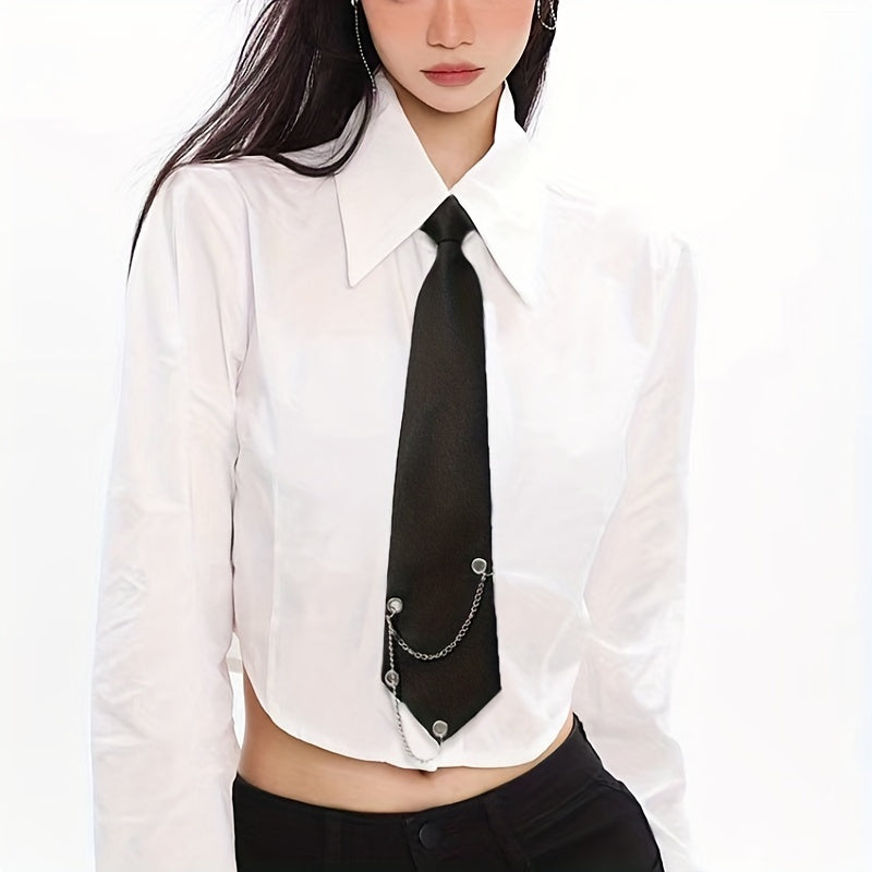Gothic Chain Decor Neck Tie Casual Wear