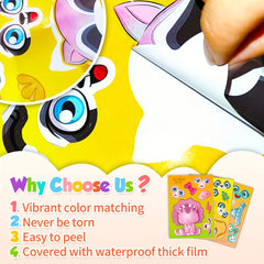6pcs Animal Mixed Stickers for Crafting Party Favors