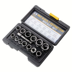 14-Piece Impact Bolt & Nut Remover Set - Cr-Mo Bolt Extractor Tool Set