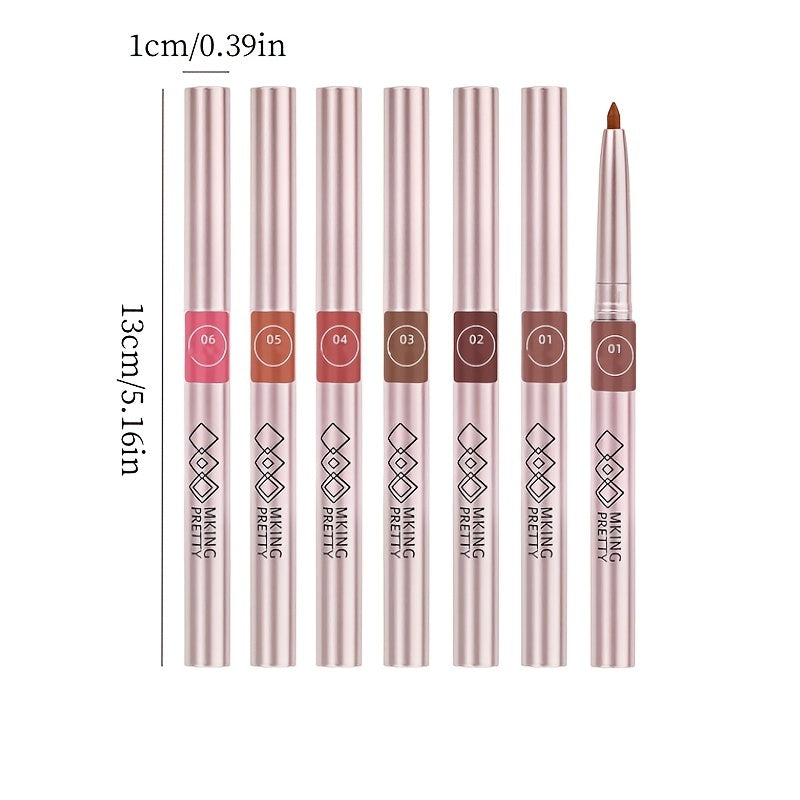 6 Colors Waterproof Lip Liner Pen Long Lasting