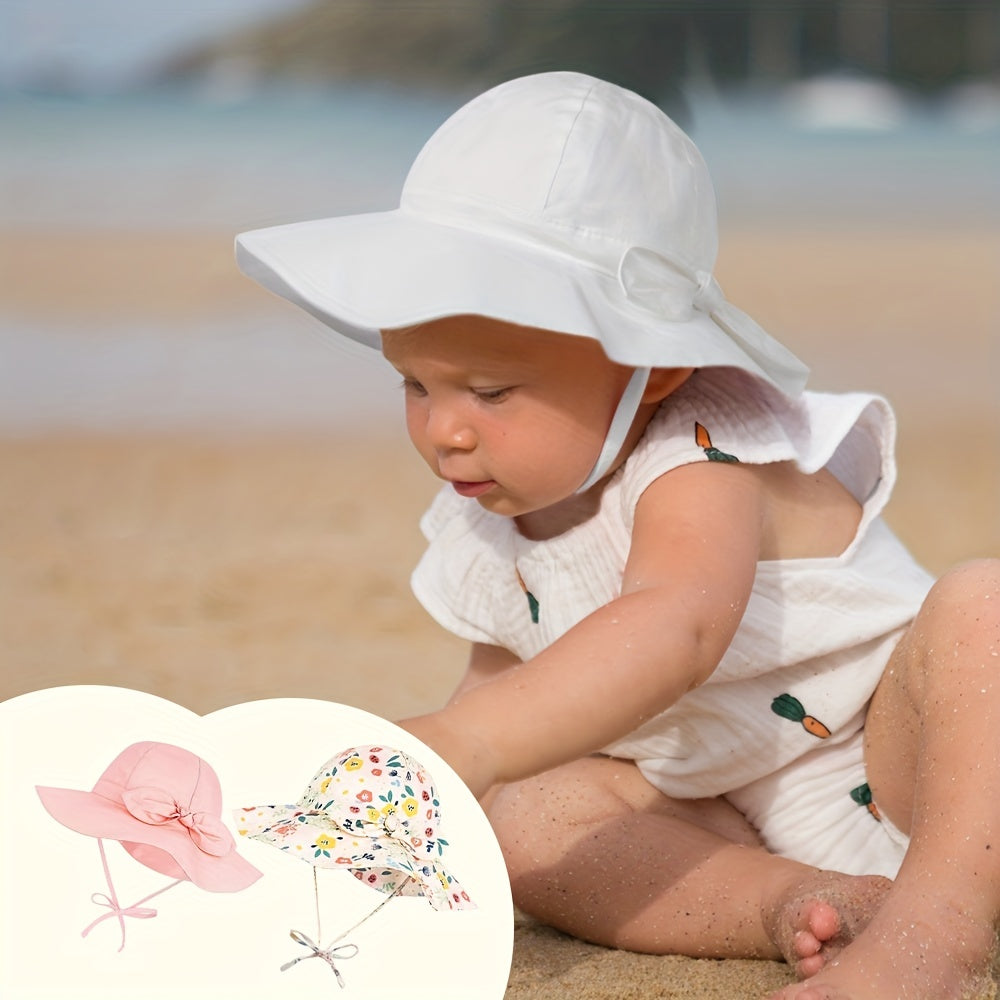 UPF 50 Baby Girl Sun Hat Adjustable Beach Hat
