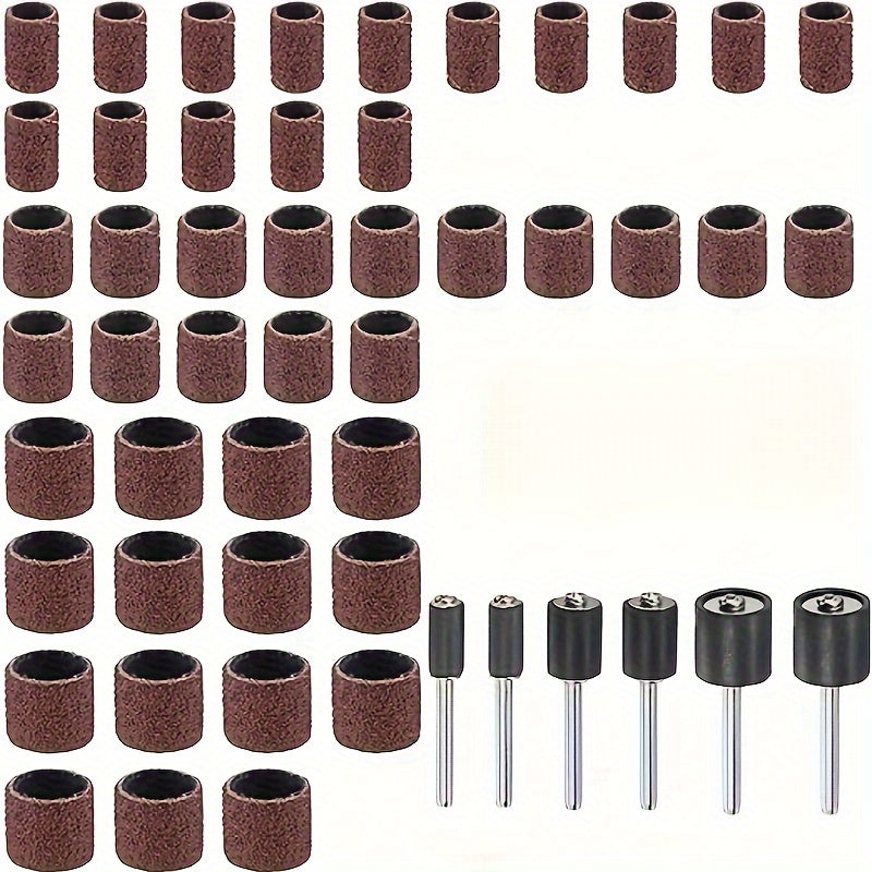 51pcs Sanding Drum Kit For Drill Presses and Power Drills with Rubber Drum Mandr