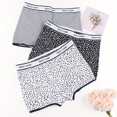 3pcs Geometric Pattern Boyshort Panties Women's Lingerie