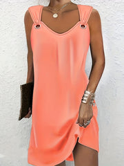 V-Neck Sleeveless Summer Dress Women's Clothing