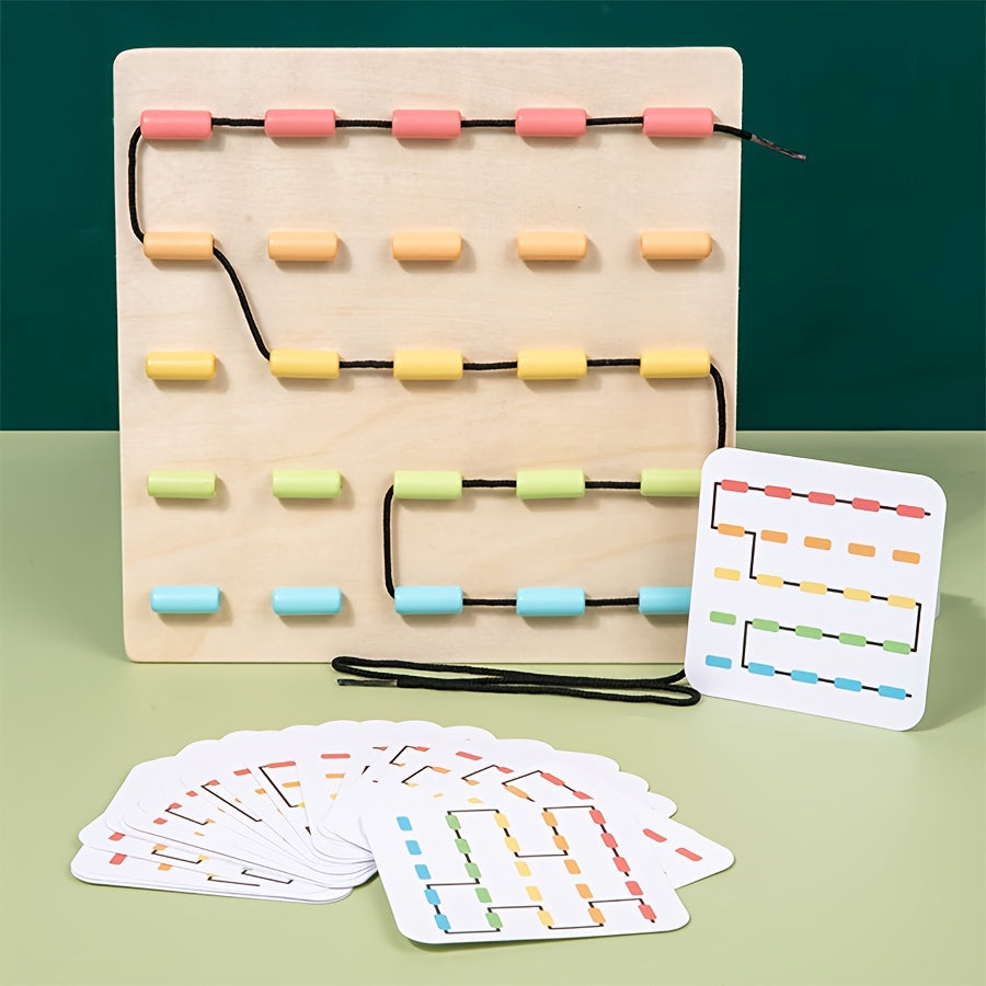 Wooden String Threading Game for Early Childhood Development