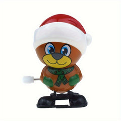 Wind Up Santa Claus Snowman Toy