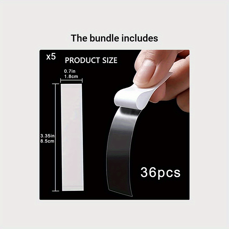 36pcs Double Sided Tape Clothes Adhesive Transparent Skin Shade