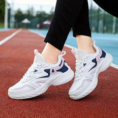 Lightweight Faux Leather Sneakers Non Slip Running Shoes
