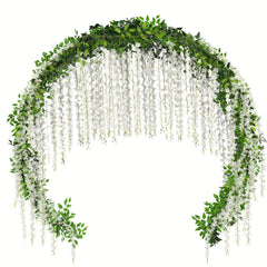 16 Branches Wisteria Hanging Flowers 46 Cm Artificial Wisteria Vine Silk Flowers