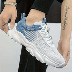 Breathable Striped Running Shoes for Men Comfortable Durable Shock Absorbing
