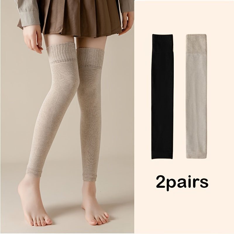 2 Pairs Cashmere Knee High Leg Warmers Women's Stockings