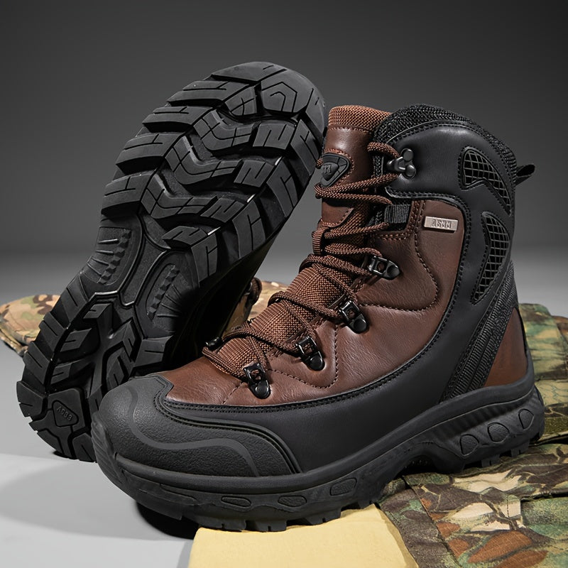 Men's High Top Hiking Boots Non Slip Durable Shoes for Outdoor Activities