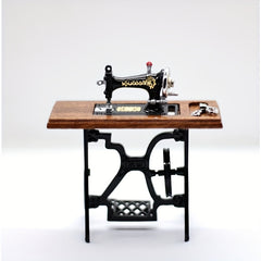 Vintage Silvery Sewing Machine Dollhouse Accessory Metal Collectible
