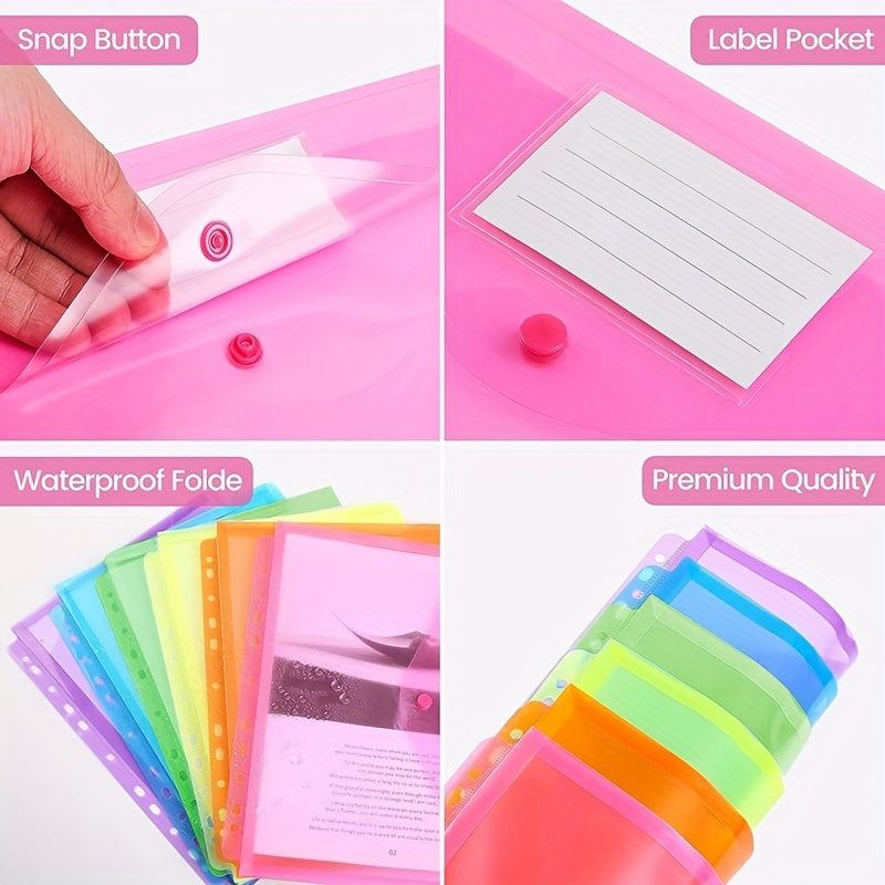 12pcs Heavyweight Binder Pockets w/ Closure & 3 Ring Circles