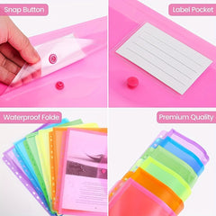 12pcs Heavyweight Binder Pockets w/ Closure & 3 Ring Circles