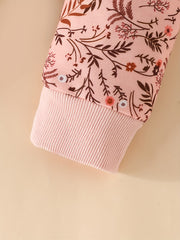 Baby Girl's Ditsy Print Sweatshirt Top Pants 2pcs Outfit
