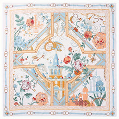 Castle & Flower Bandana Silk Tube Top Casual Shawl Scarf Wrap