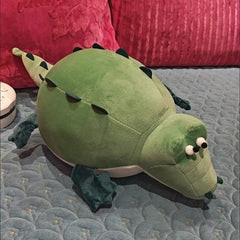 Chubby Green Crocodile Plush Toy with Drum Belly Soft Stuffed Animal S