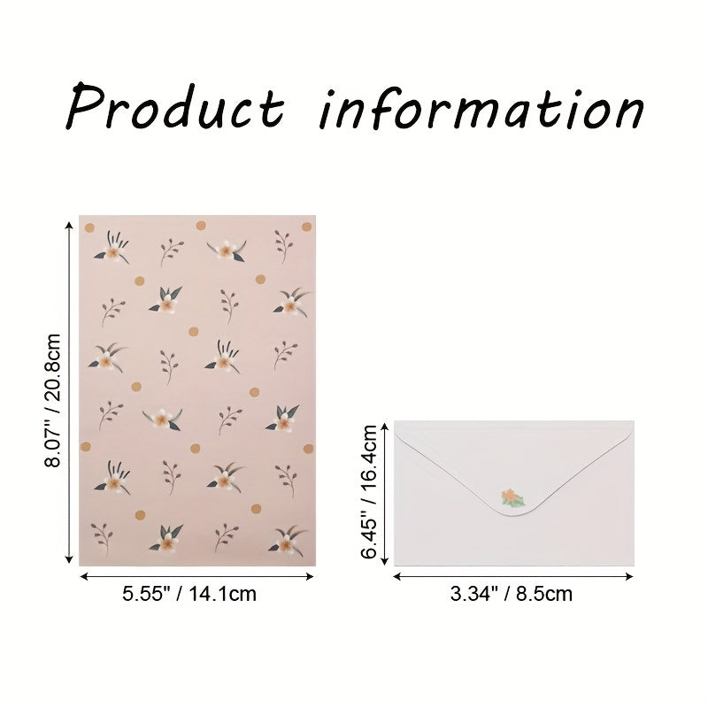 Set of 9 Letterhead Paper and 3 Envelopes Stationery Set