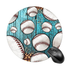 Baseball Round Mouse Pad Non Slip Rubber Base Small Size 7.87 x 7.87 x 0.1 Inch