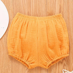 Baby Girl's Casual Plain Cotton Shorts Elastic Waist